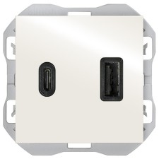 Cargador USB Smartcharge 3.1A Simon 20000296-090 Tipo A+C blanco