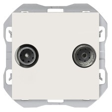 Toma de antena 20000487-190 Simon intermedia R/TV+SAT blanco mate