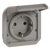 Base enchufe Schuko Legrand Plexo 069571L gris