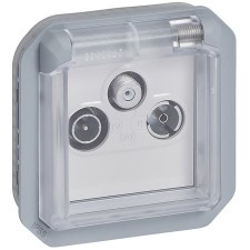 Base TV/R/SAT antena Legrand Plexo 069558L IP55 gris