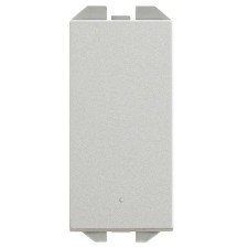 Pulsador neutro 10AX estrecho Simon 20001150-093 aluminio