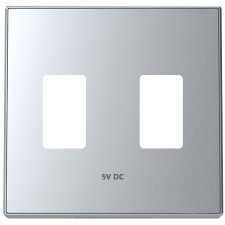Tapa toma cargador USB doble 8585.3 pl Sky Niessen plata