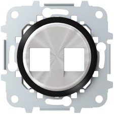Tapa conector doble RJ 8618.2 cn cristal negro skymoon niessen