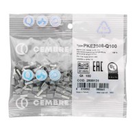 Punteras aisladas Cembre 2.5mm gris bolsa 100 unidades