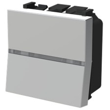 Interruptor 2 módulos Niessen Zenit N2201.51 PL plata piloto LED