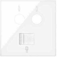 Tapa toma de televisión y RJ45 cat6 10000072-130 Simon 100 blanco