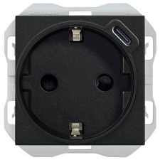 Base enchufe Simon 270 20001432-098 USB C 16A negro mate