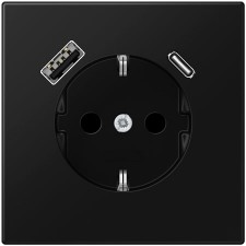 Tapa enchufe USB + C Jung LS 1520-15 CA SWM negro mate