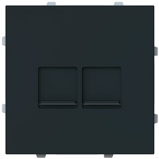 Tapa informática RJ45 doble Niessen Vega 8816.4 NT negro mate