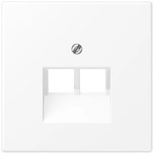 Placa 2 tomas telefónica informática jung ls969-2uawwm blanco mate ls990