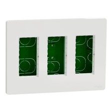 Caja puesto de trabajo empotrar 3 filas NU173418 Schneider New Unica blanco