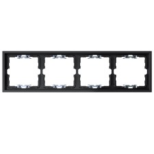 Marco 4 elementos Simon 360 36000640-098 con alineador negro mate