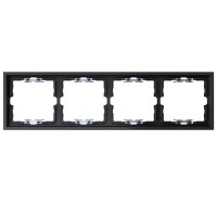 Marco 4 elementos Simon 360 36000640-098 con alineador negro mate