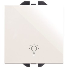Pulsador ancho blanco símbolo luz Simon 20000161-090 luminoso